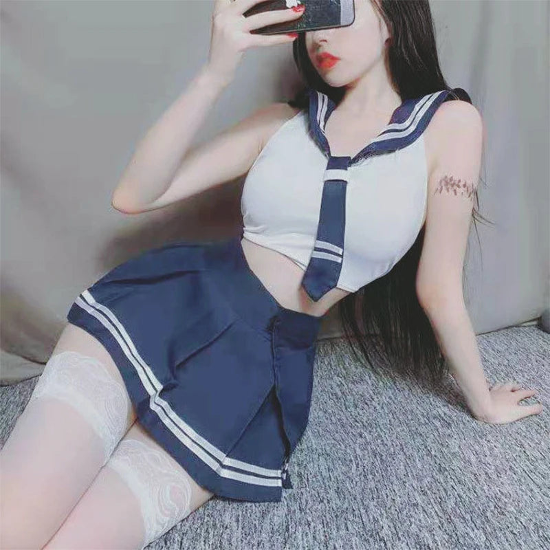 Open-Back Schoolgirl Cosplay Set