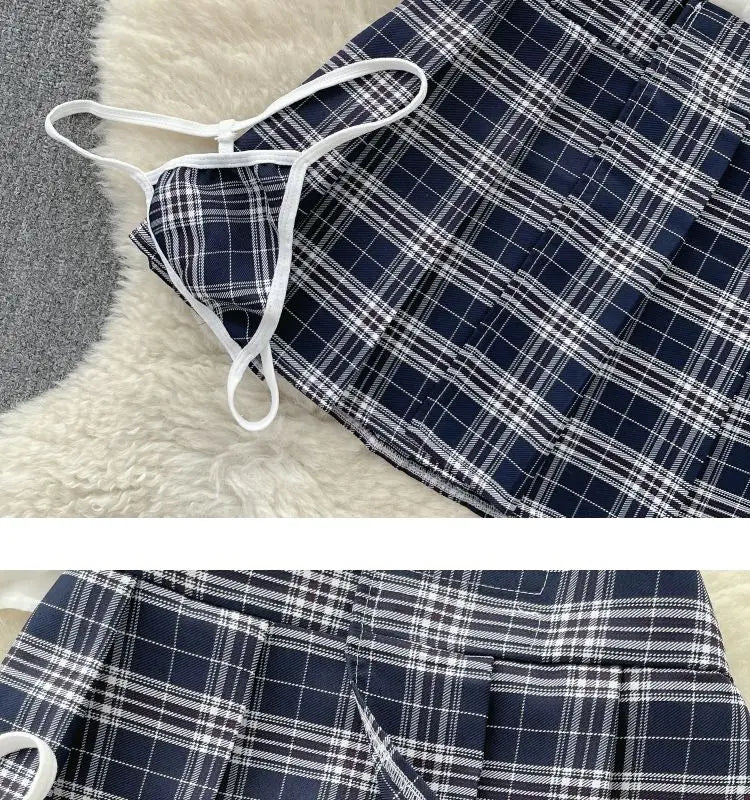 Preppy Chick Plaid Skirt Lingerie Set