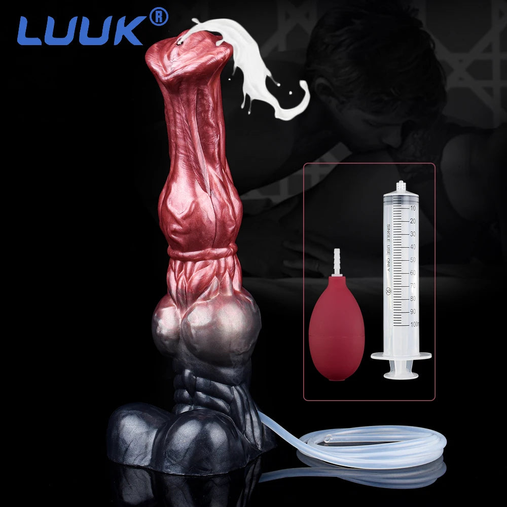 Silicone Horse Dildo – Realistic Fantasy Toy with Squirting Feature!