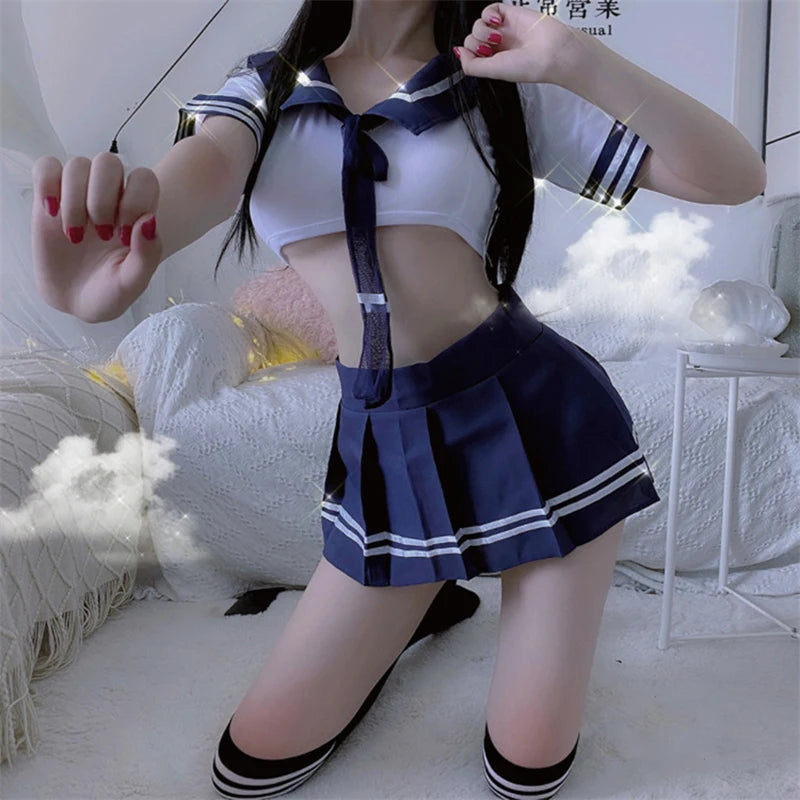 Erotic Kawaii Schoolgirl Lingerie Set