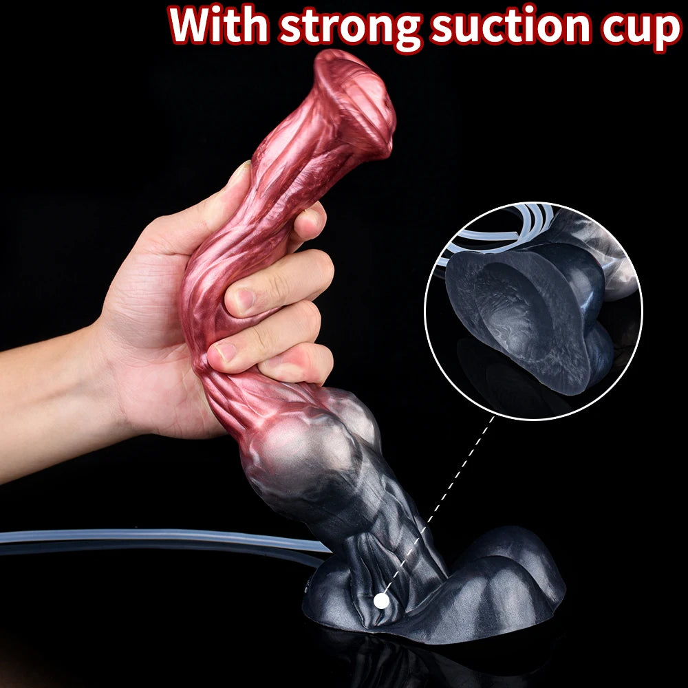 Silicone Horse Dildo – Realistic Fantasy Toy with Squirting Feature!