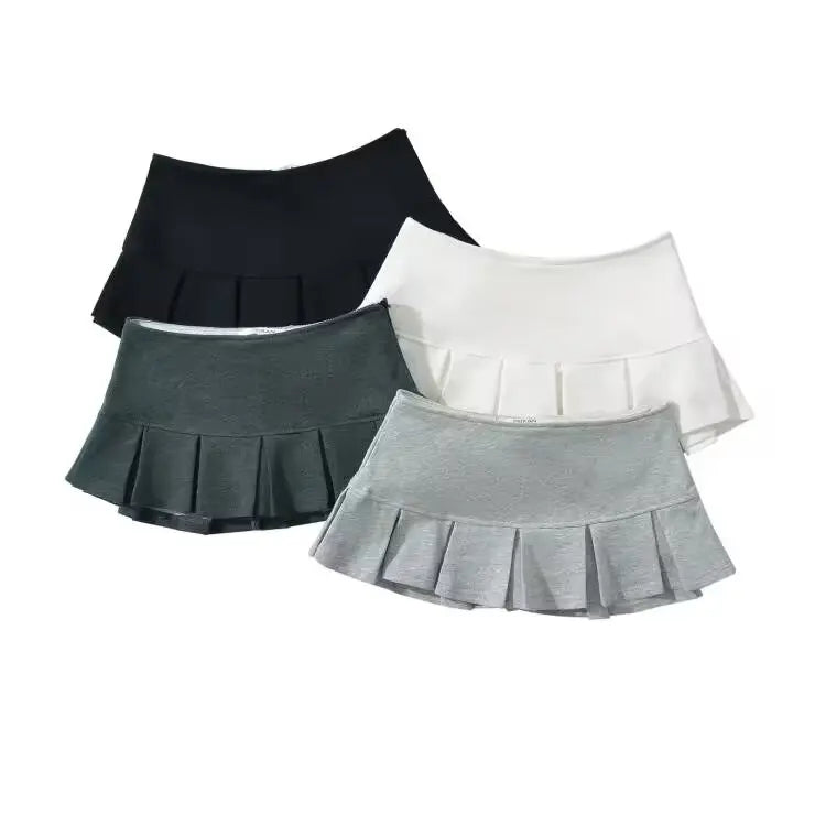 Low Waist Mini Pleated Mini Skirt