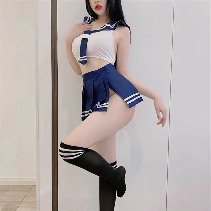 Open-Back Schoolgirl Cosplay Set