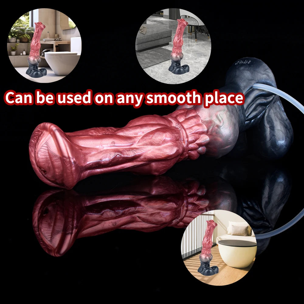 Silicone Horse Dildo – Realistic Fantasy Toy with Squirting Feature!