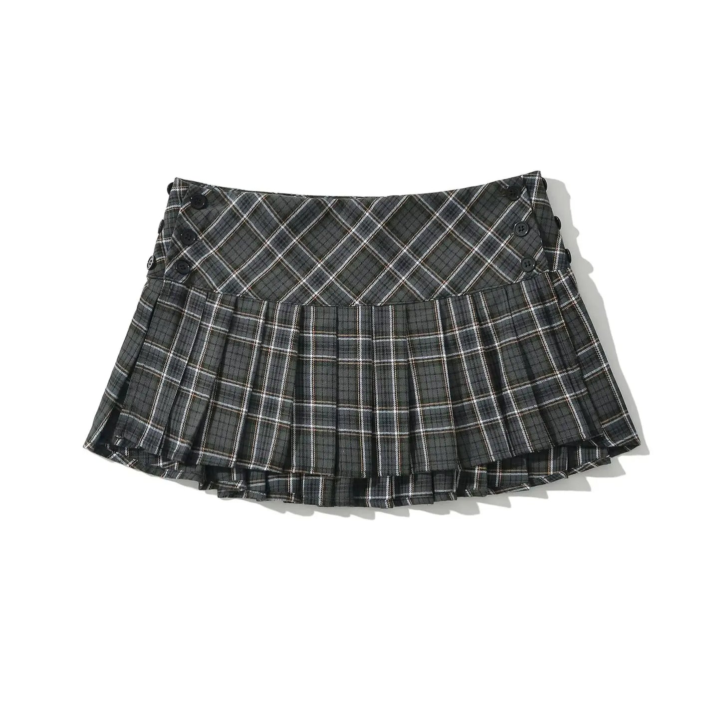 Vintage Plaid Mini Skirt – Preppy Y2K Style, Pleated & Flirty